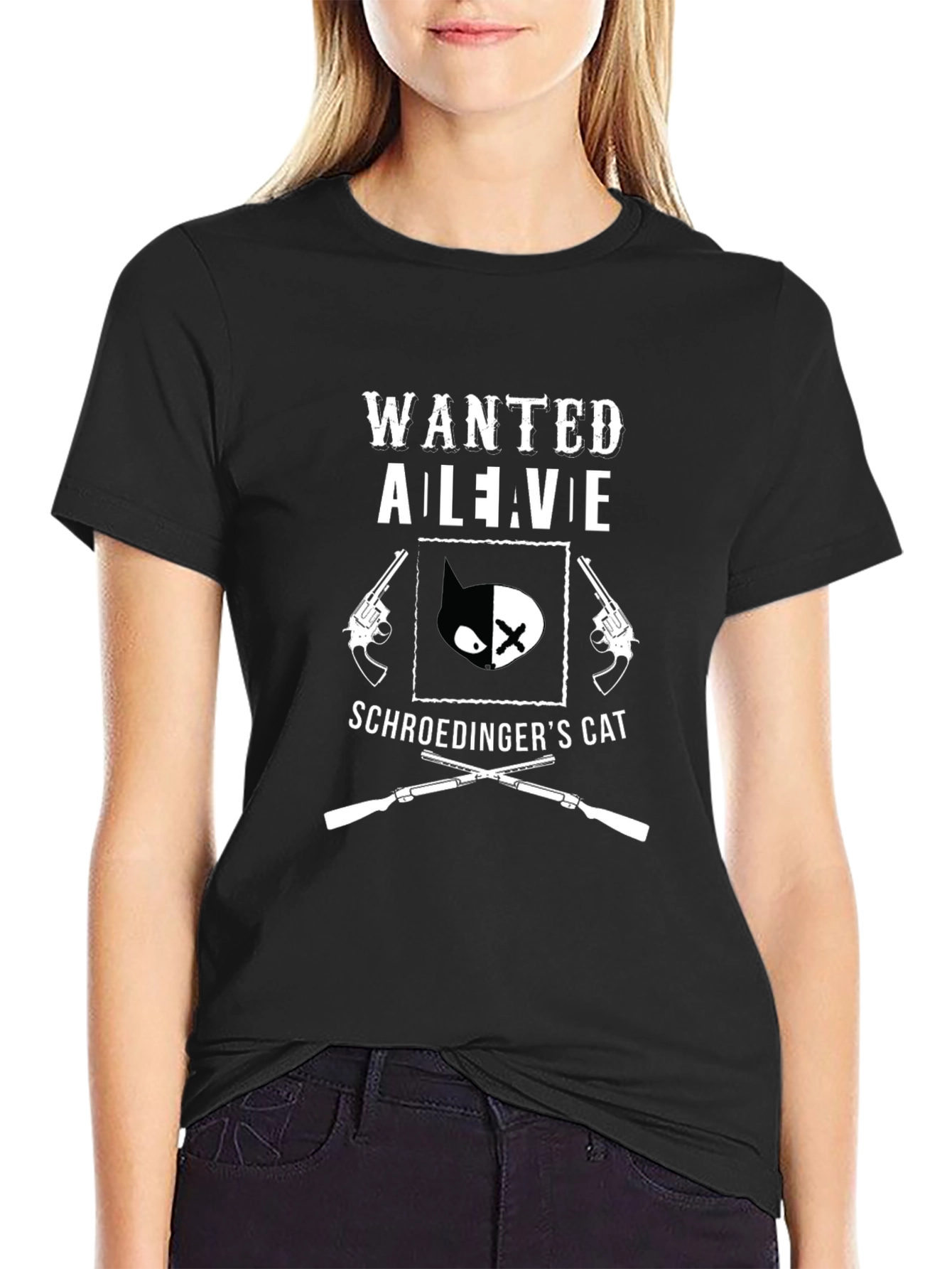 Wanted Alive Schrödingers Cat Graphic Tee