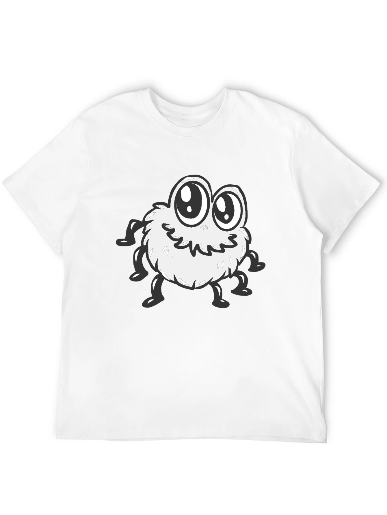 Cute Monster Graphic Tee - Black Cotton Blend Shirt