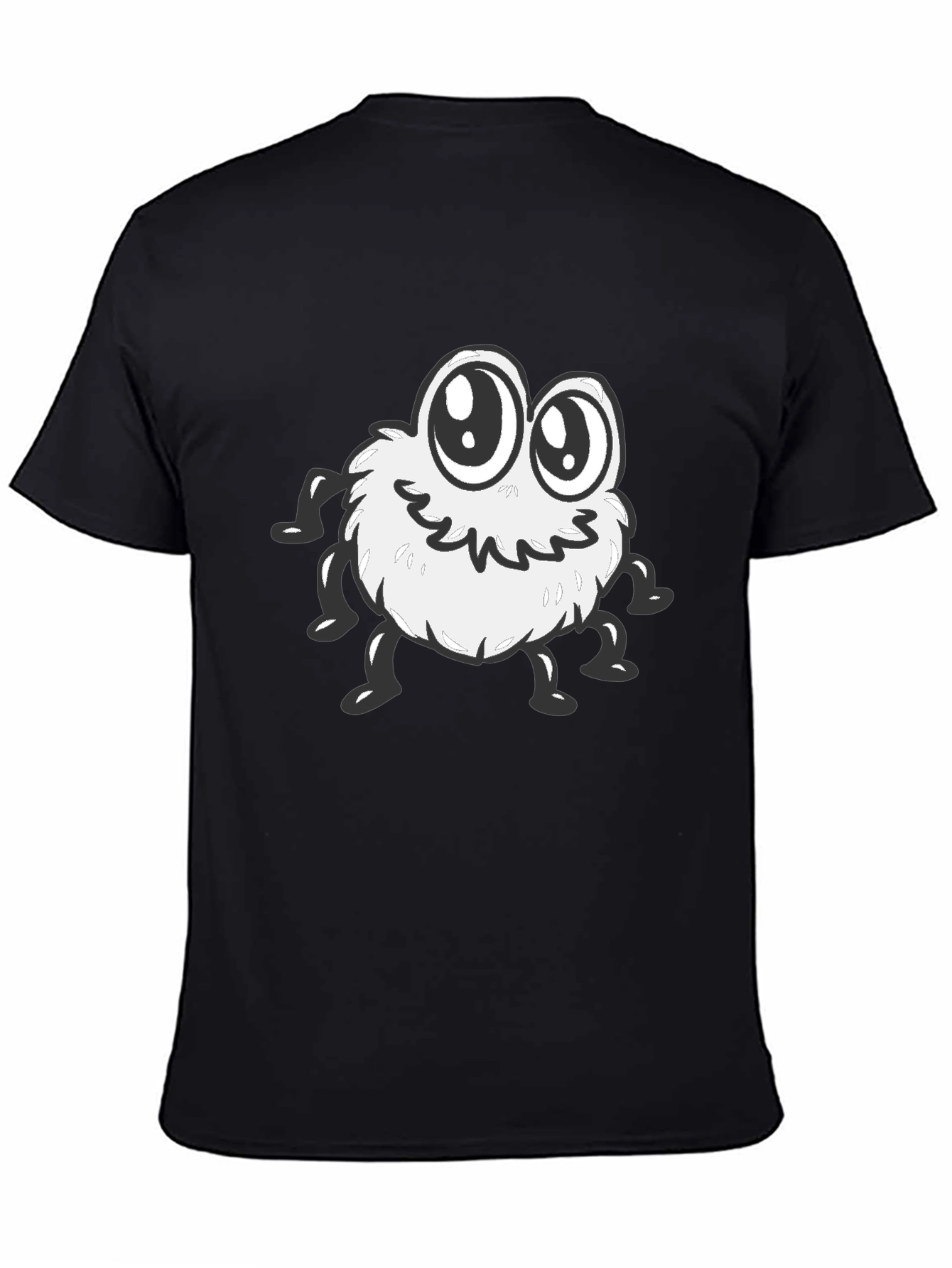 Cute Monster Graphic Tee - Black Cotton Blend Shirt