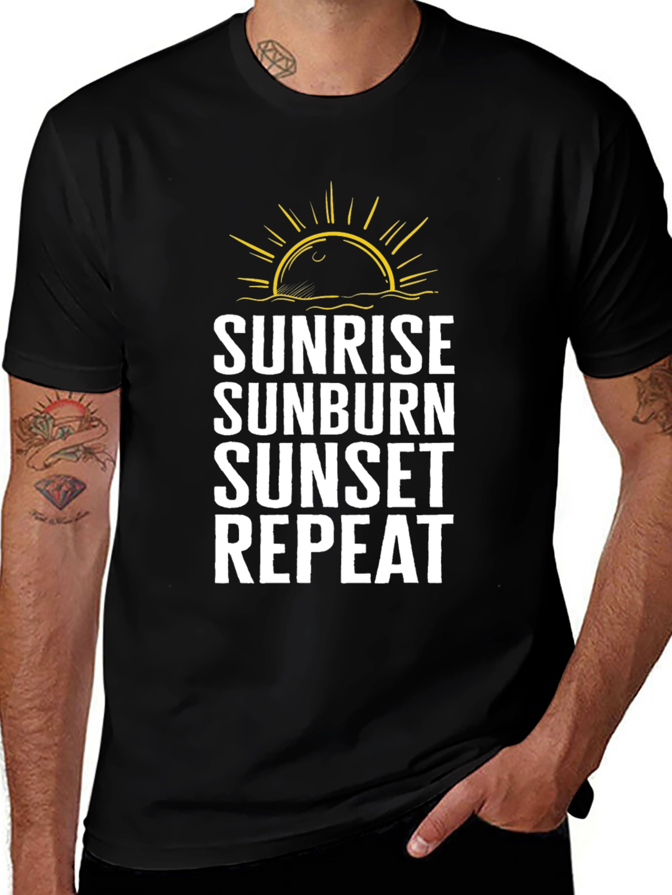 Sunrise Sunburn Sunset Repeat Graphic Tee