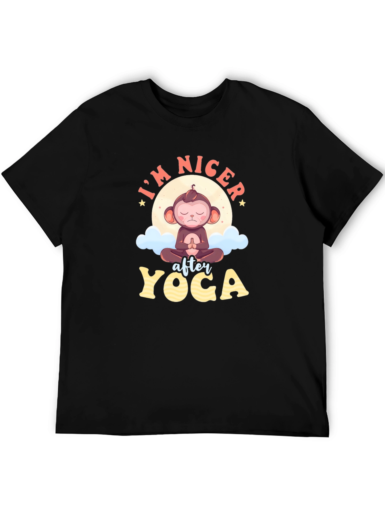 Yoga Monkey Graphic Tee - Mens Black T-Shirt