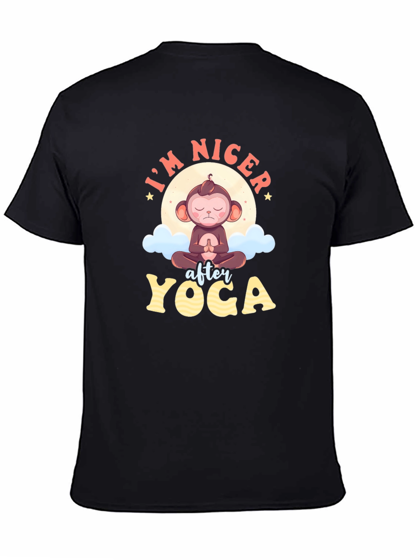Yoga Monkey Graphic Tee - Mens Black T-Shirt