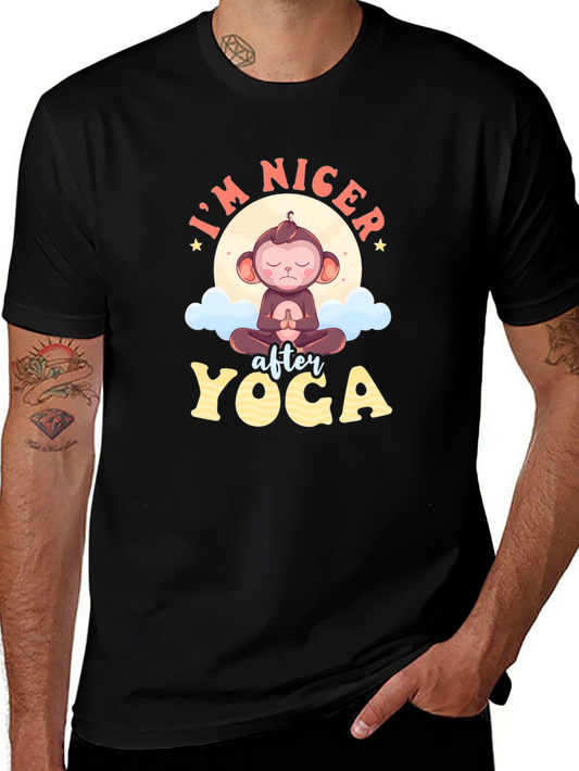 Yoga Monkey Graphic Tee - Mens Black T-Shirt