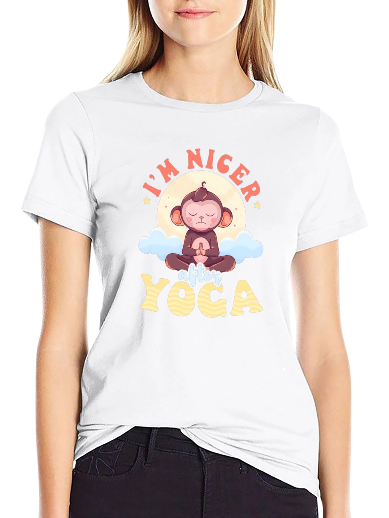 Yoga Monkey Graphic Tee - Mens Black T-Shirt