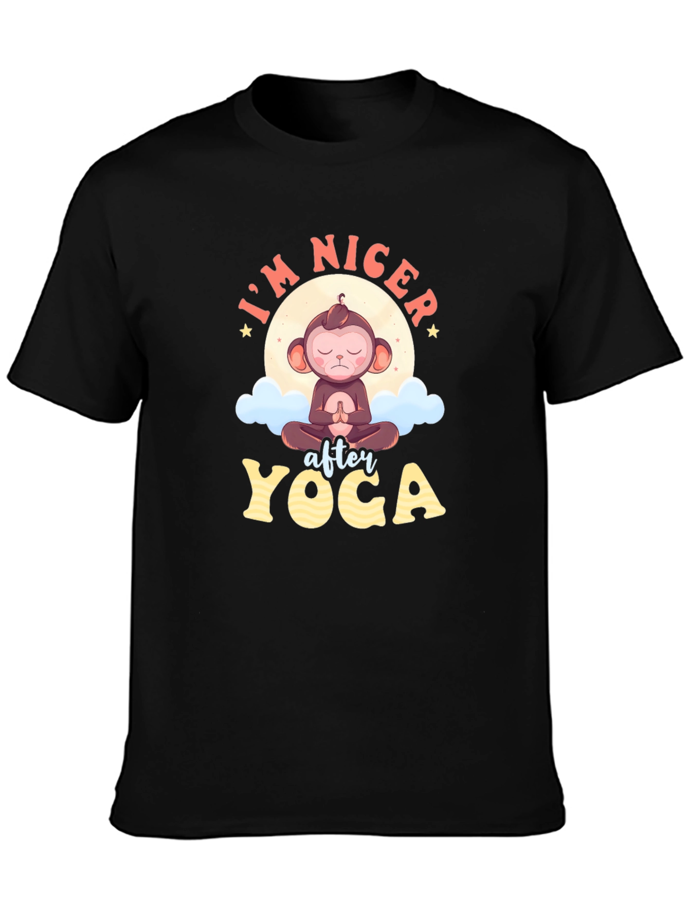 Yoga Monkey Graphic Tee - Mens Black T-Shirt