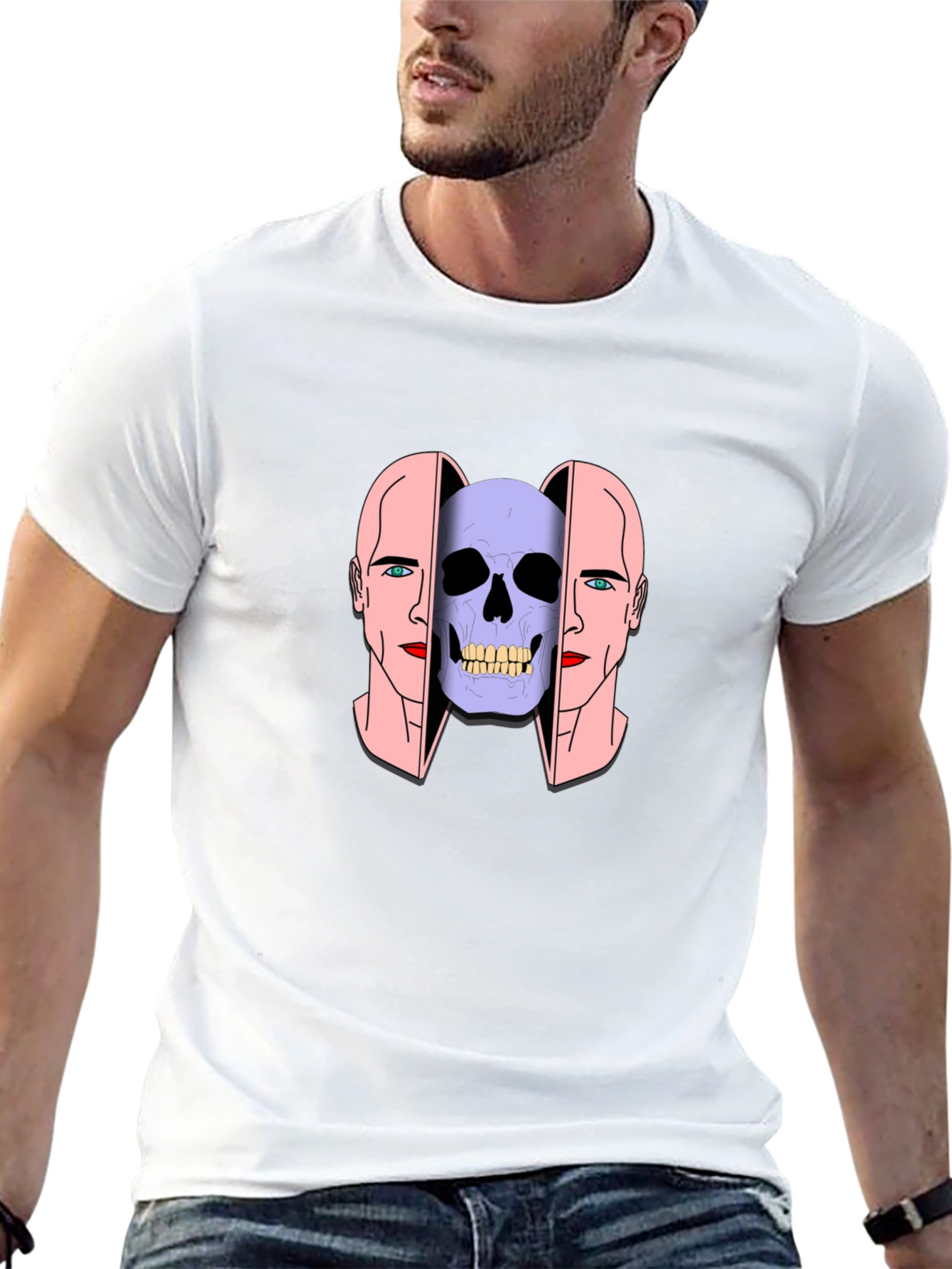Skull Head Graphic Tee - Unisex Black T-Shirt
