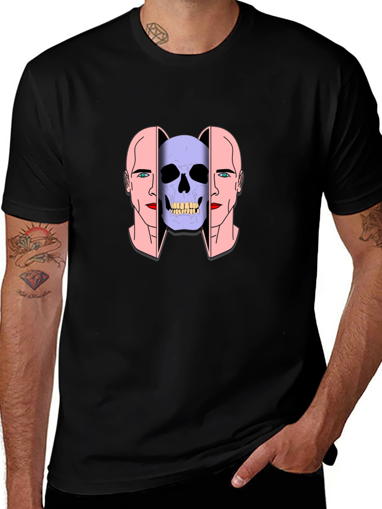 Skull Head Graphic Tee - Unisex Black T-Shirt