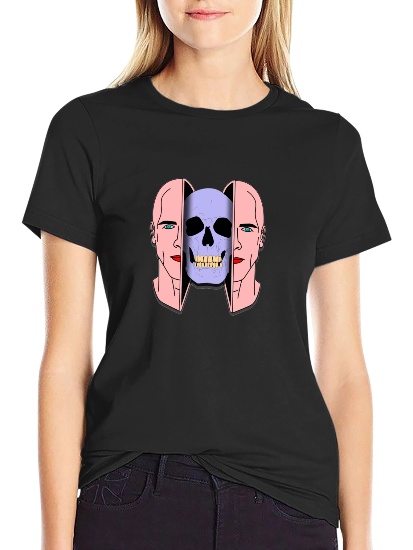 Skull Head Graphic Tee - Unisex Black T-Shirt