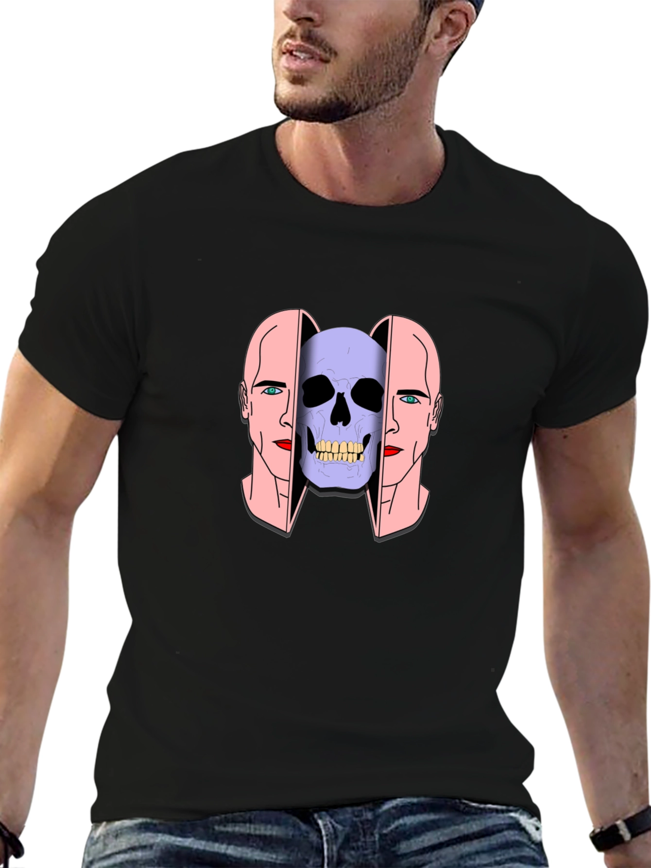 Skull Head Graphic Tee - Unisex Black T-Shirt