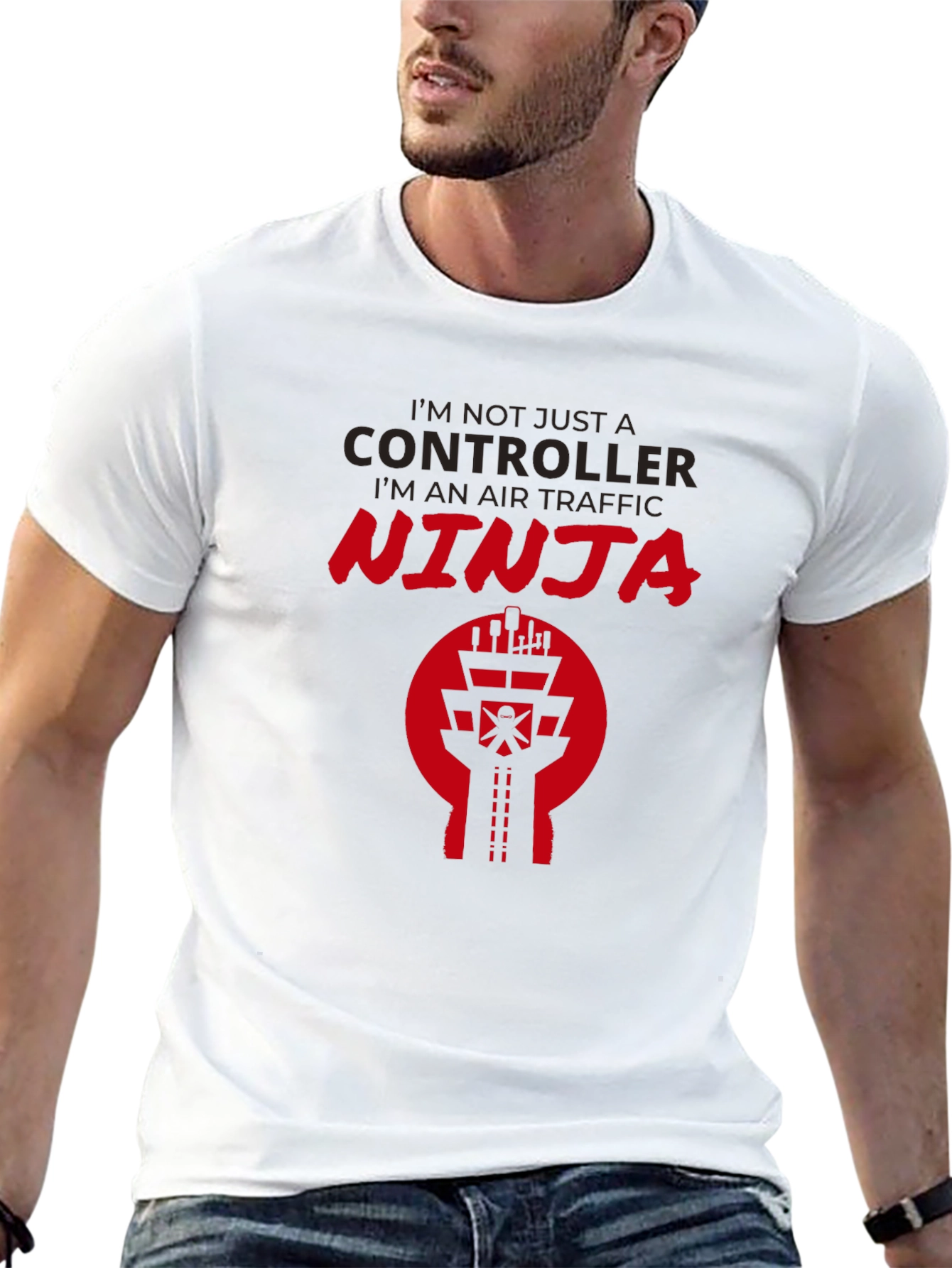 Air Traffic Controller Ninja Black T-Shirt