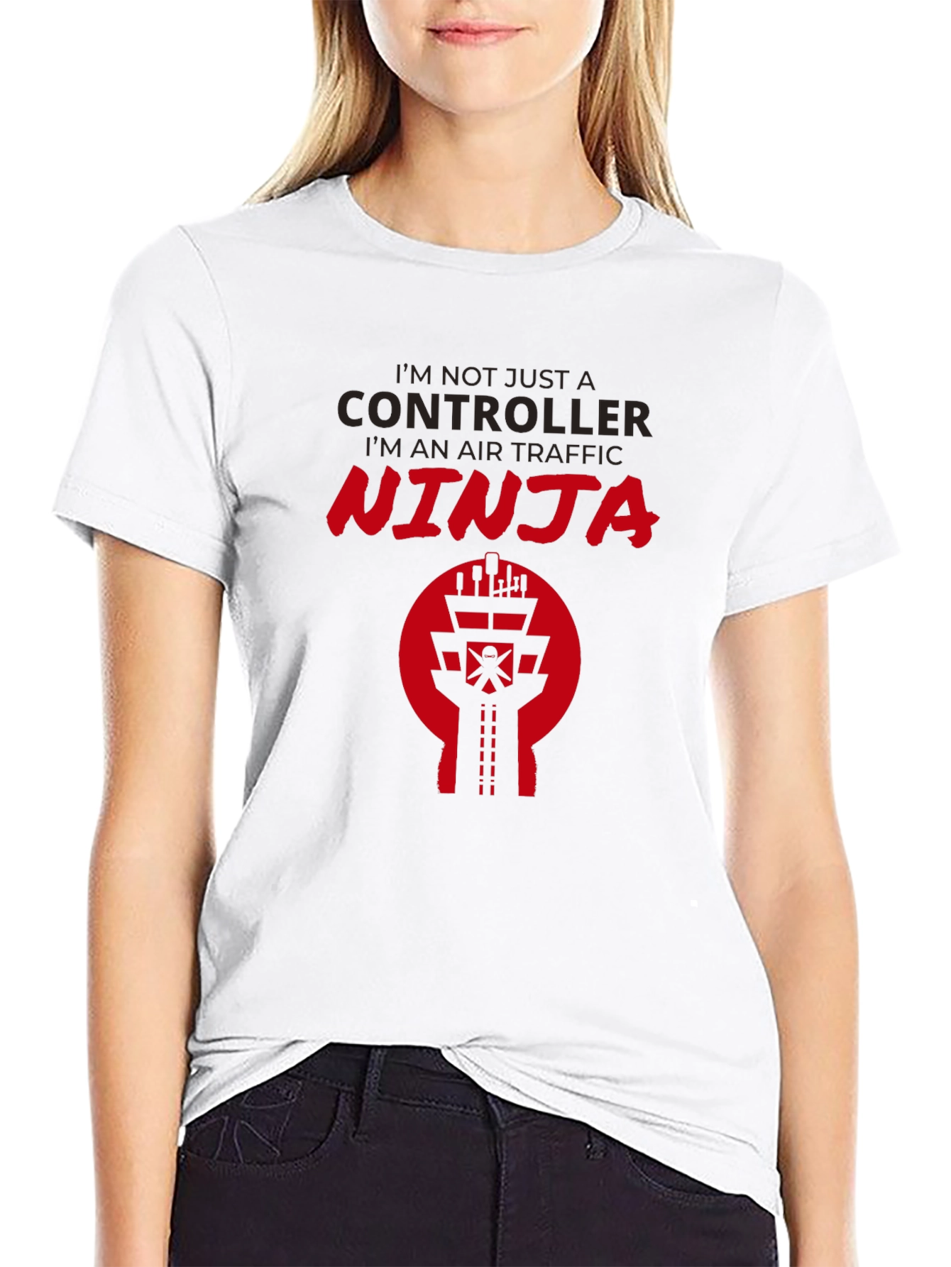 Air Traffic Controller Ninja Black T-Shirt