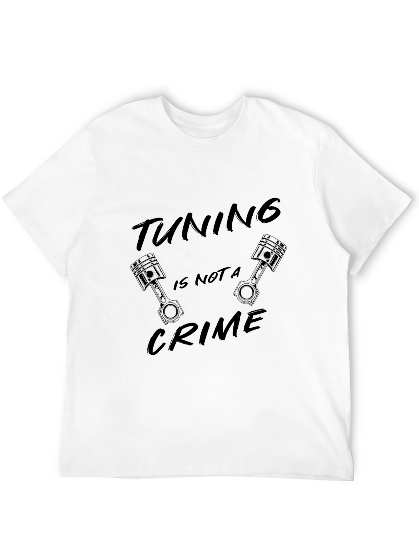 Tuning is Not a Crime Black Graphic T-Shirt