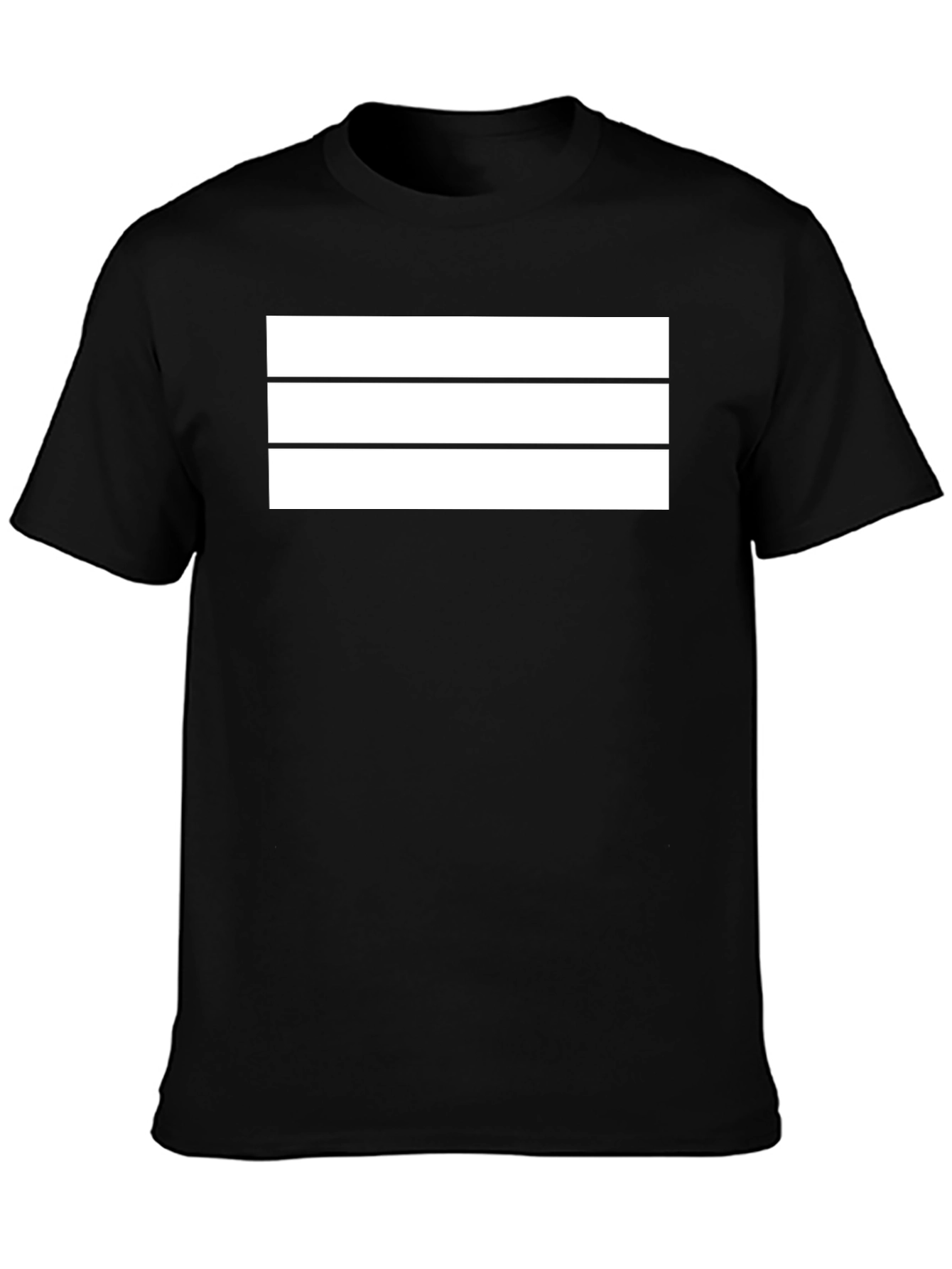 Minimalist Three Stripe Graphic Tee - Black