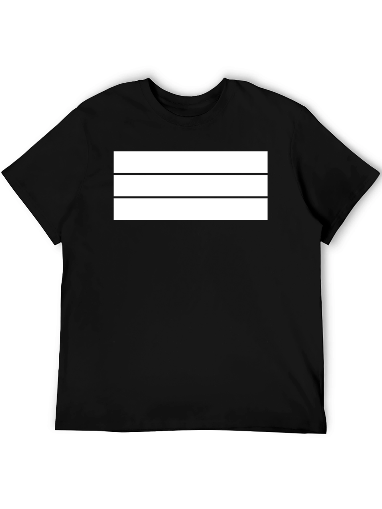 Minimalist Three Stripe Graphic Tee - Black