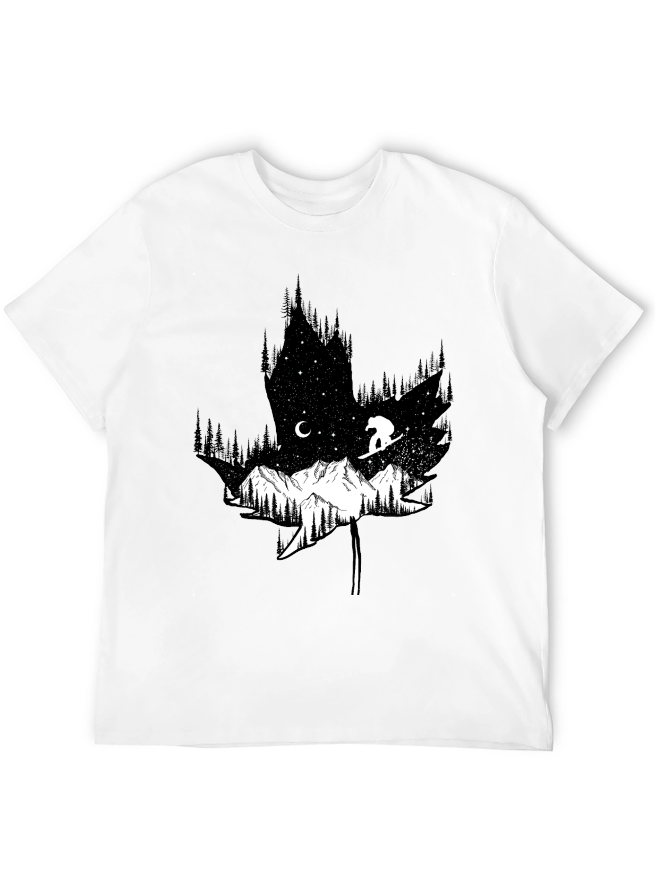 Nature Graphic Tee - Maple Leaf Mountain Design