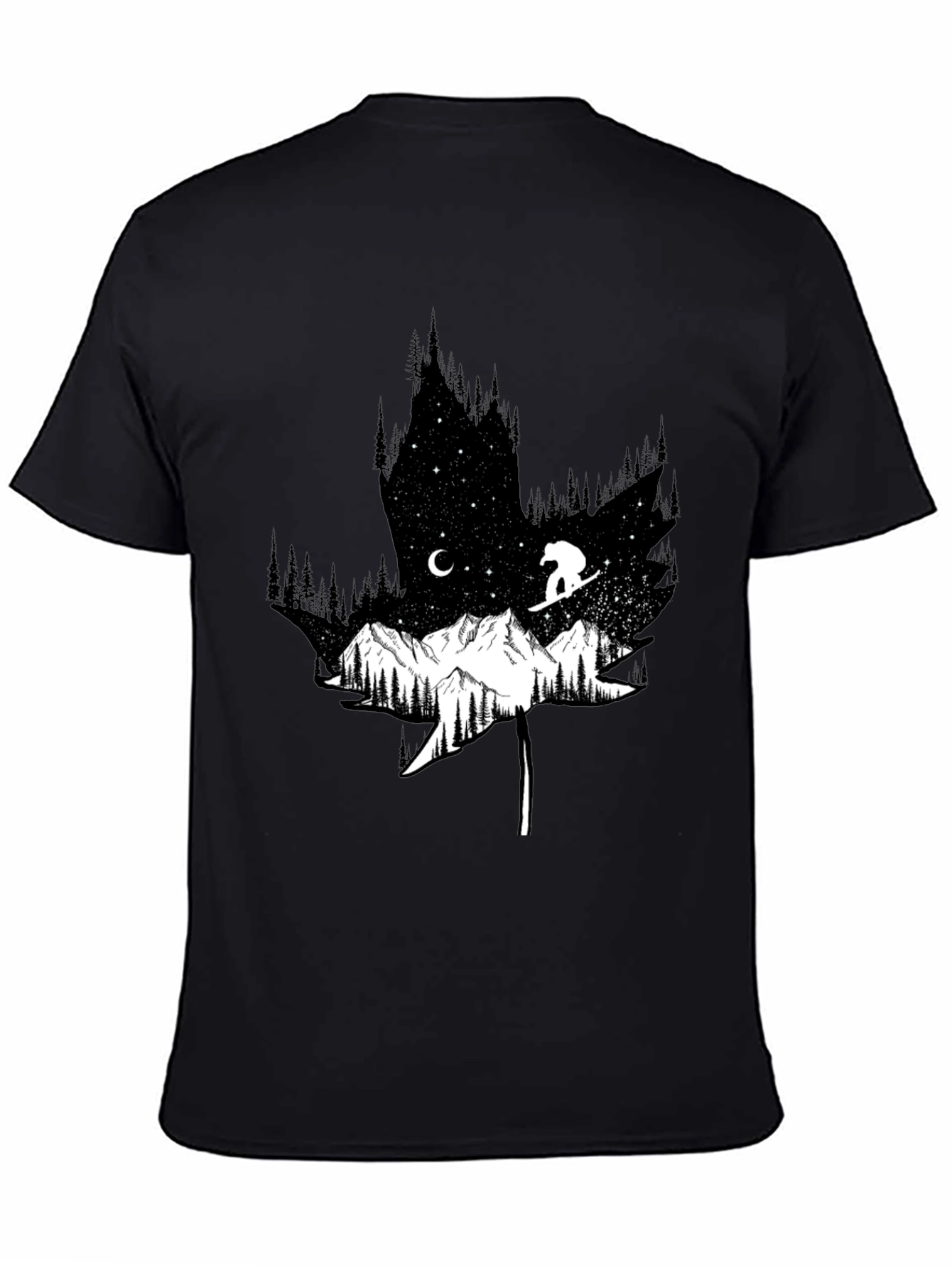 Nature Graphic Tee - Maple Leaf Mountain Design