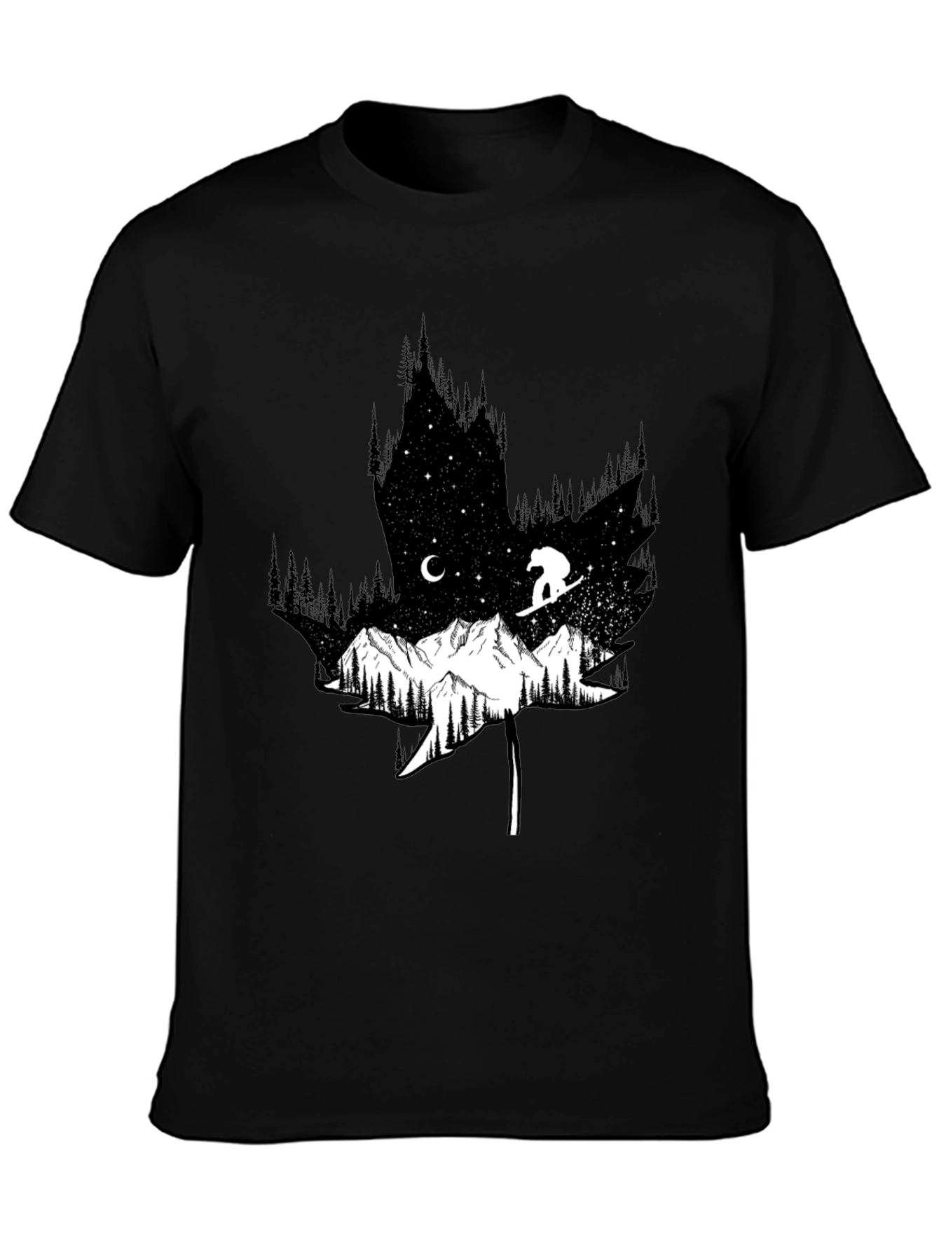 Nature Graphic Tee - Maple Leaf Mountain Design