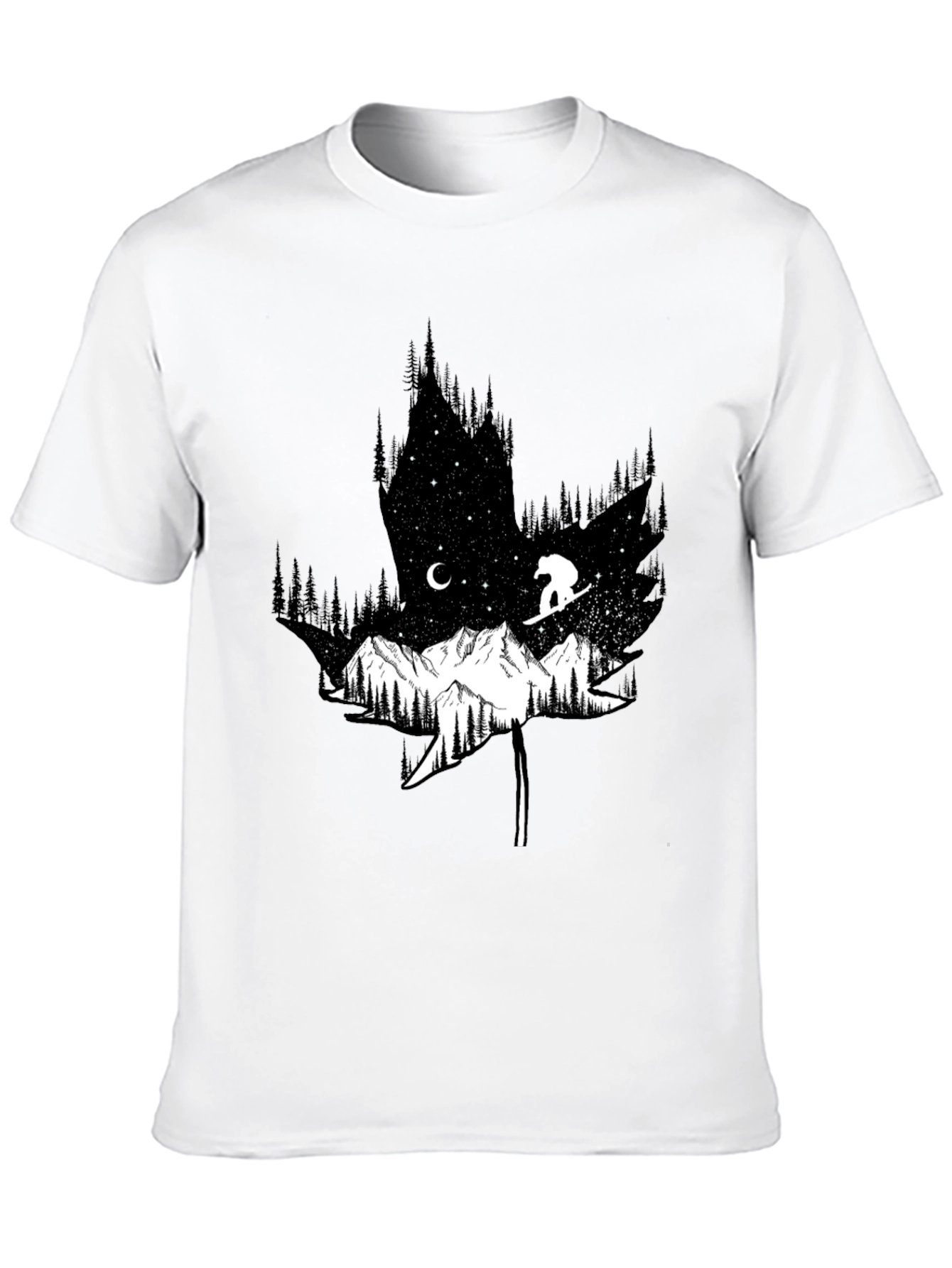 Nature Graphic Tee - Maple Leaf Mountain Design