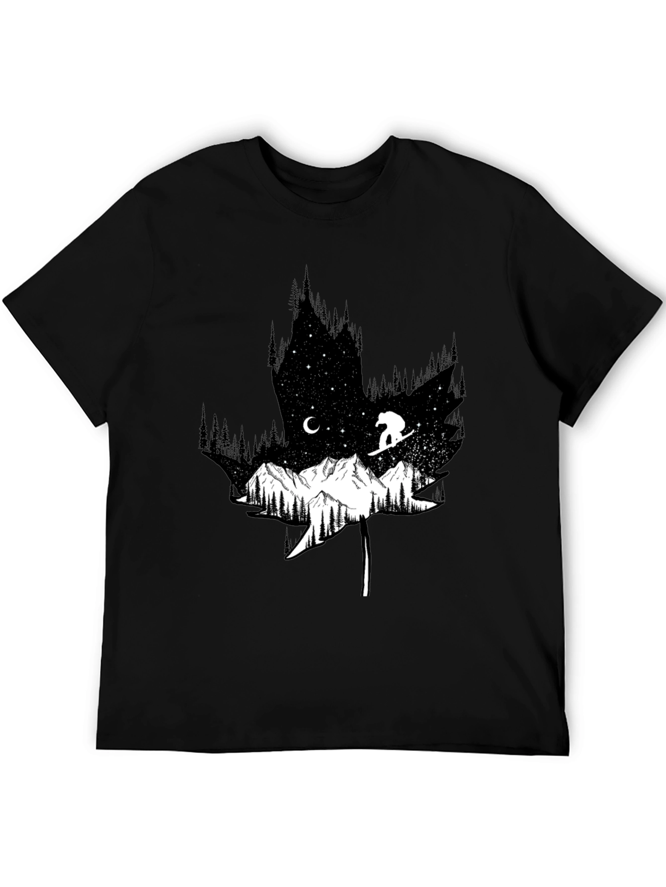 Nature Graphic Tee - Maple Leaf Mountain Design