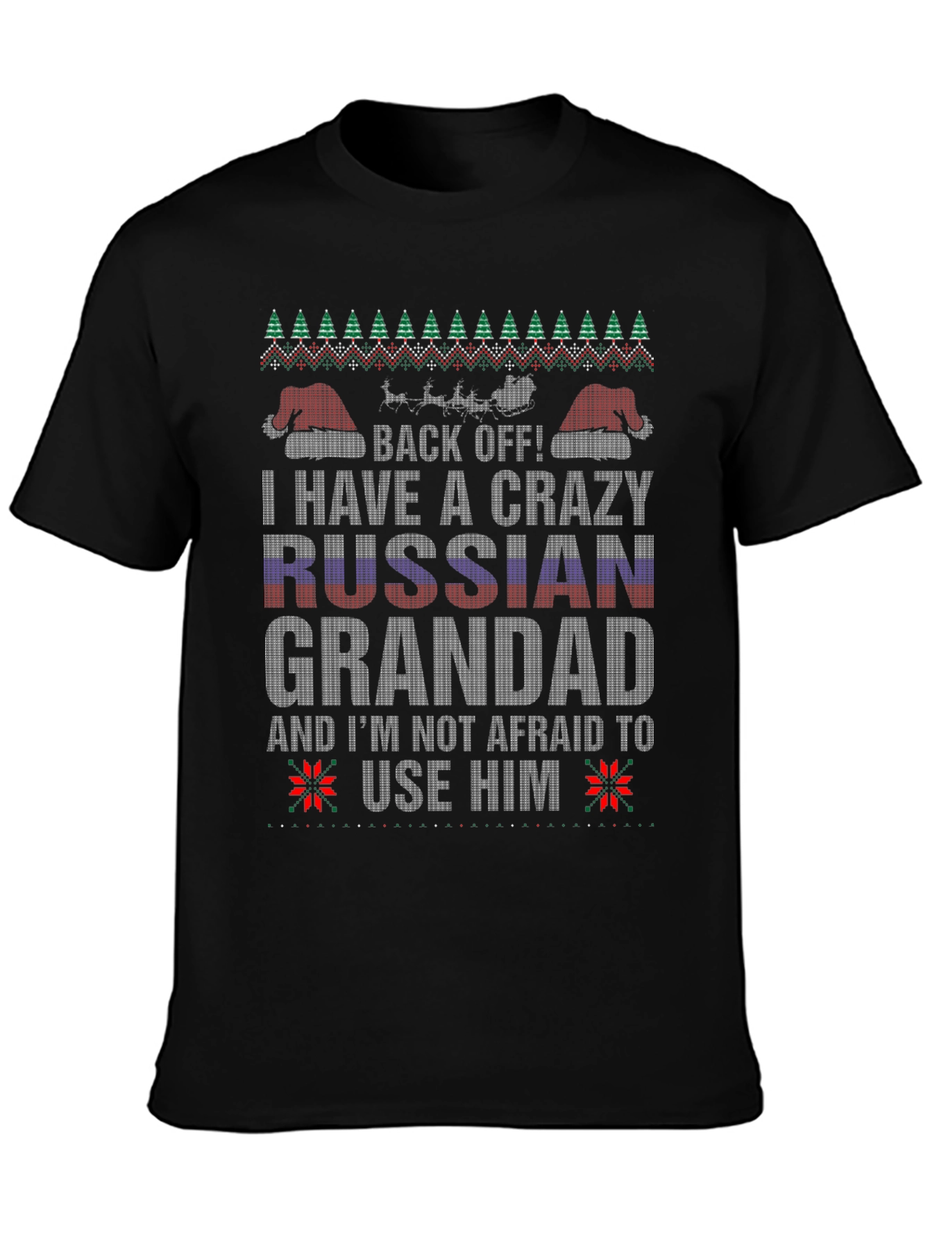Crazy Russian Grandad Christmas T-Shirt