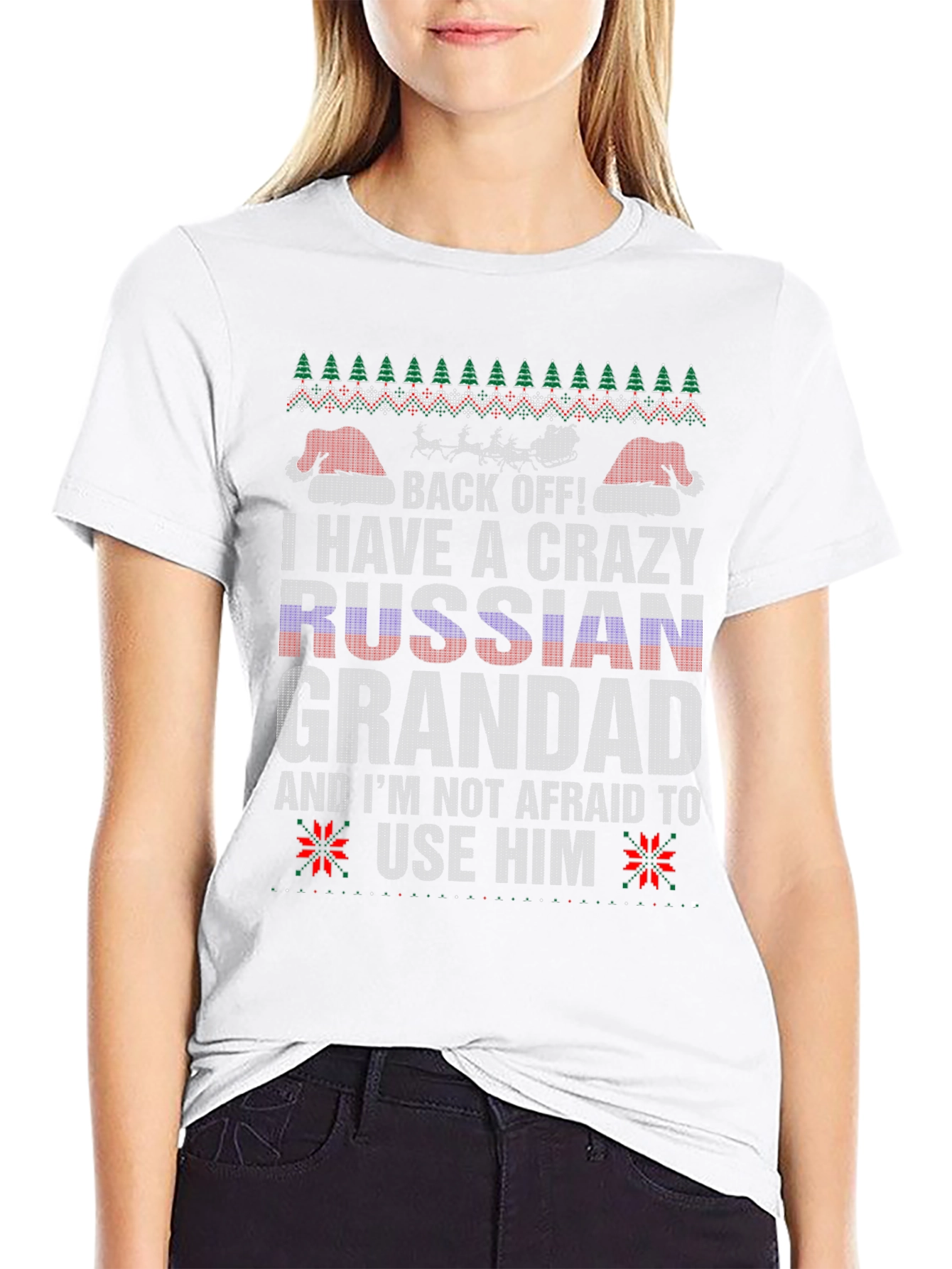 Crazy Russian Grandad Christmas T-Shirt