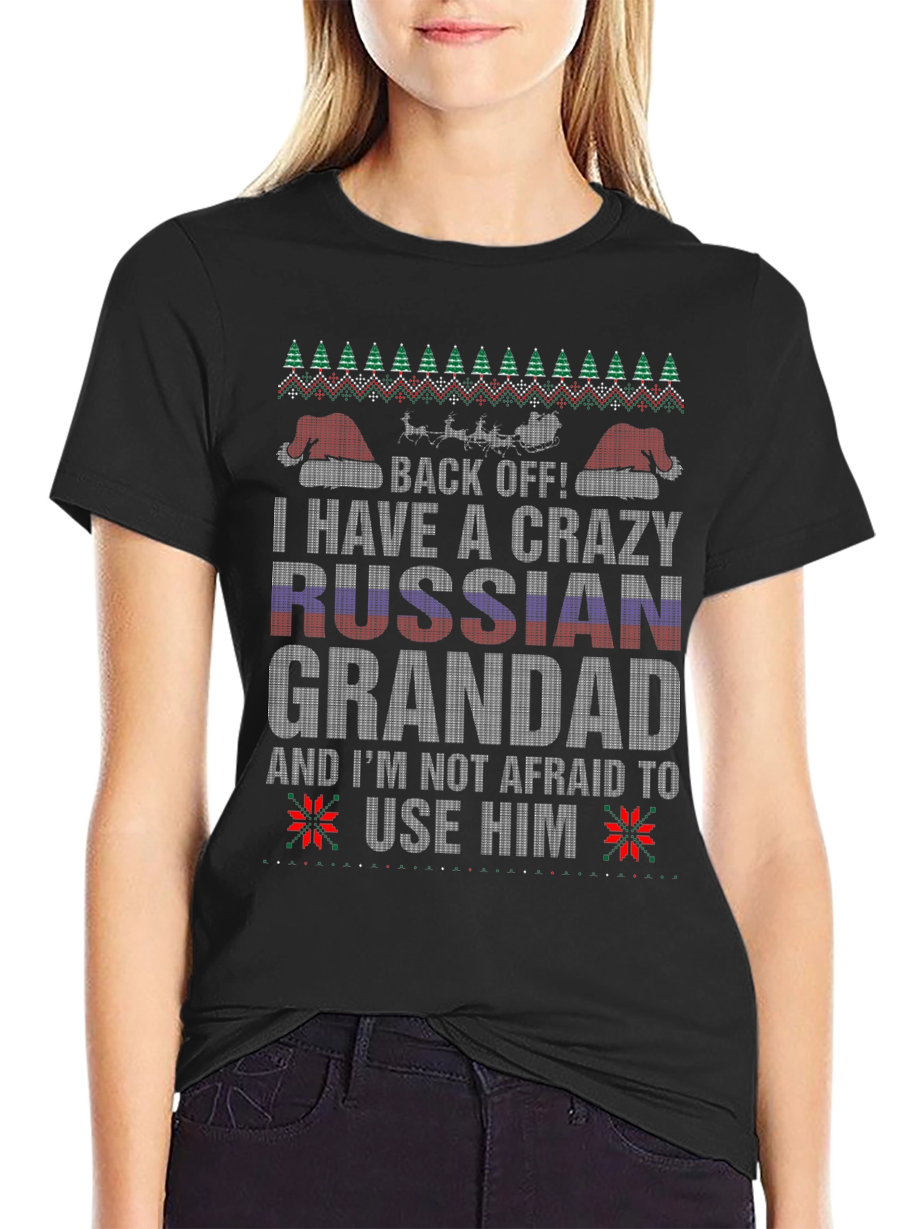 Crazy Russian Grandad Christmas T-Shirt