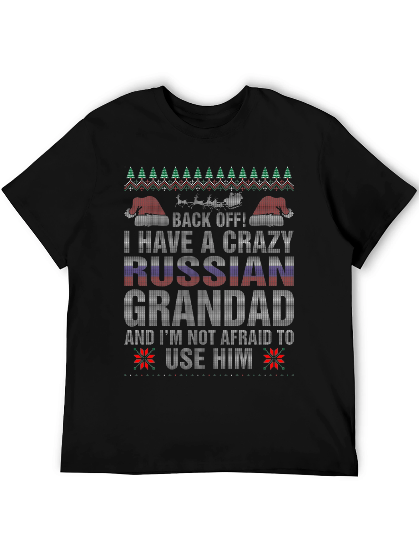 Crazy Russian Grandad Christmas T-Shirt