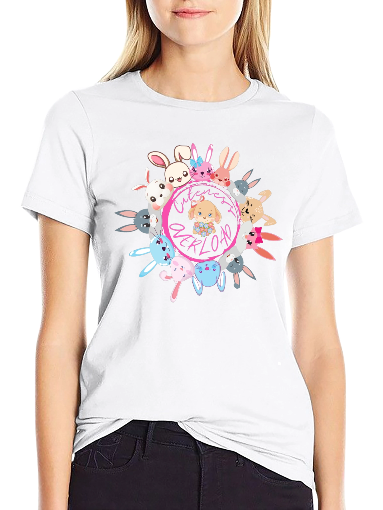 Cuteness Overload Bunny Graphic T-Shirt