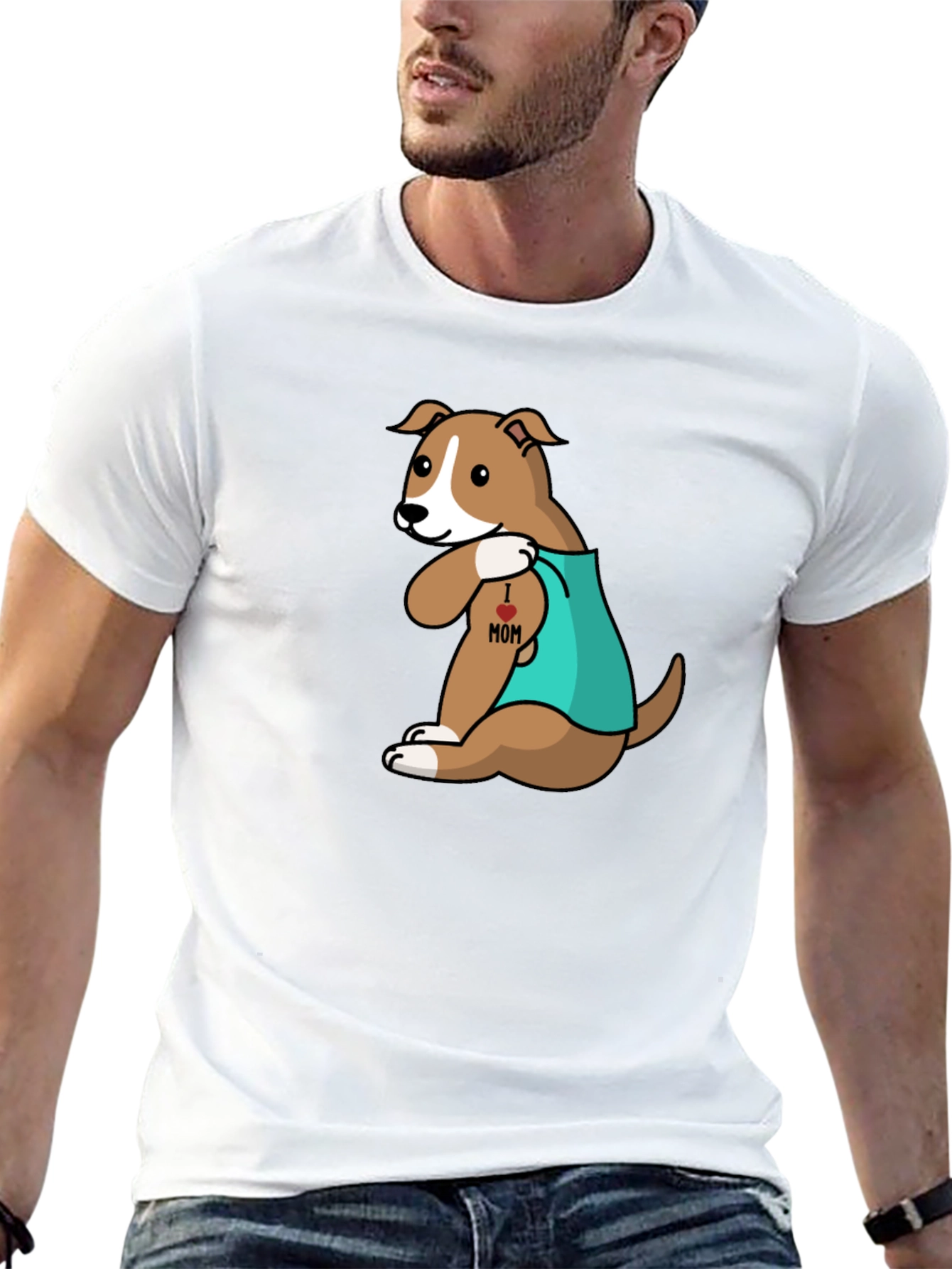 Dog I Heart Mom Tattoo T-Shirt