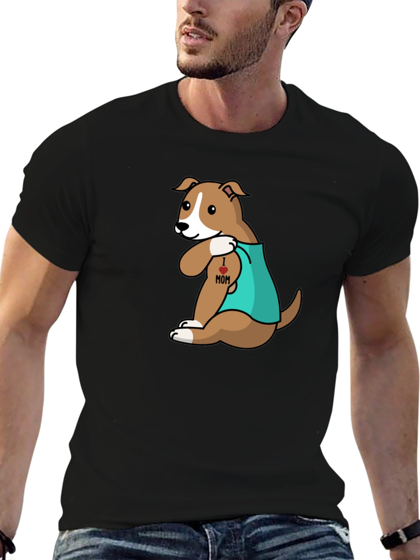 Dog I Heart Mom Tattoo T-Shirt