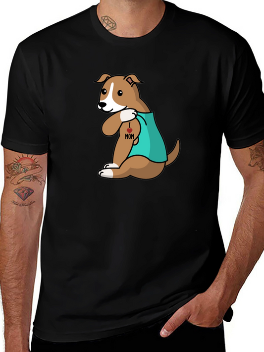 Dog I Heart Mom Tattoo T-Shirt