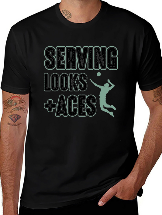 Serving Looks + Aces Volleyball T-Shirt