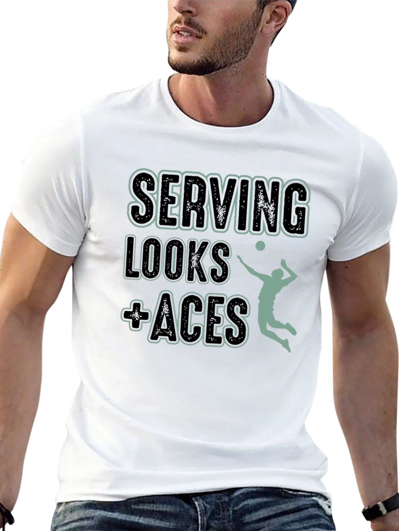 Serving Looks + Aces Volleyball T-Shirt