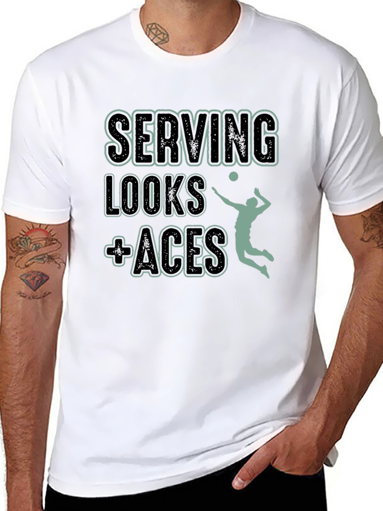 Serving Looks + Aces Volleyball T-Shirt