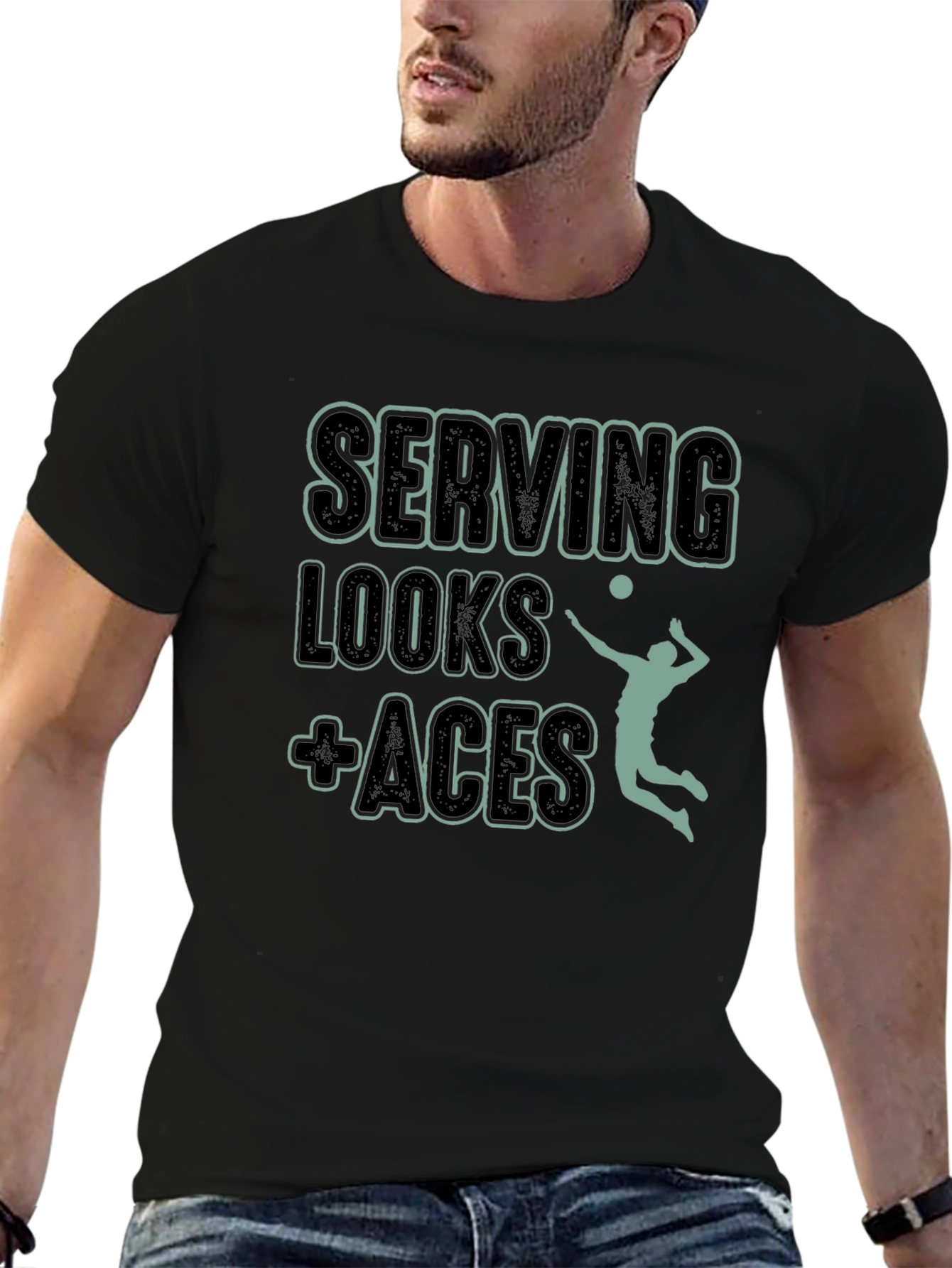 Serving Looks + Aces Volleyball T-Shirt