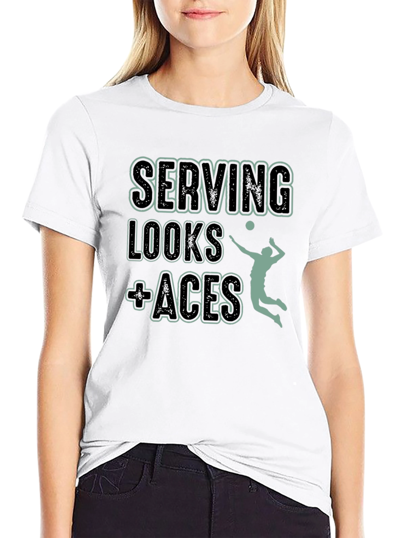 Serving Looks + Aces Volleyball T-Shirt