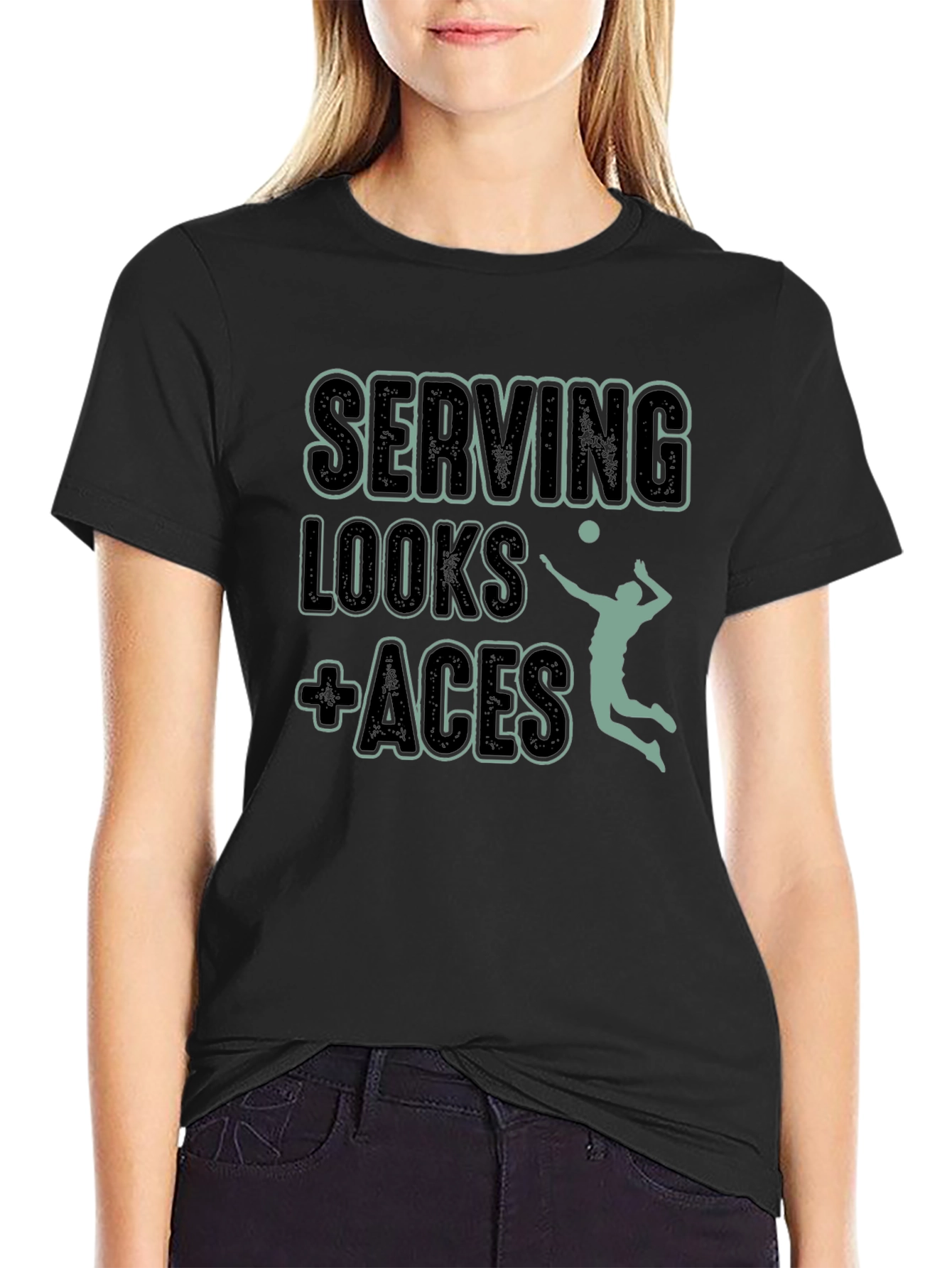 Serving Looks + Aces Volleyball T-Shirt