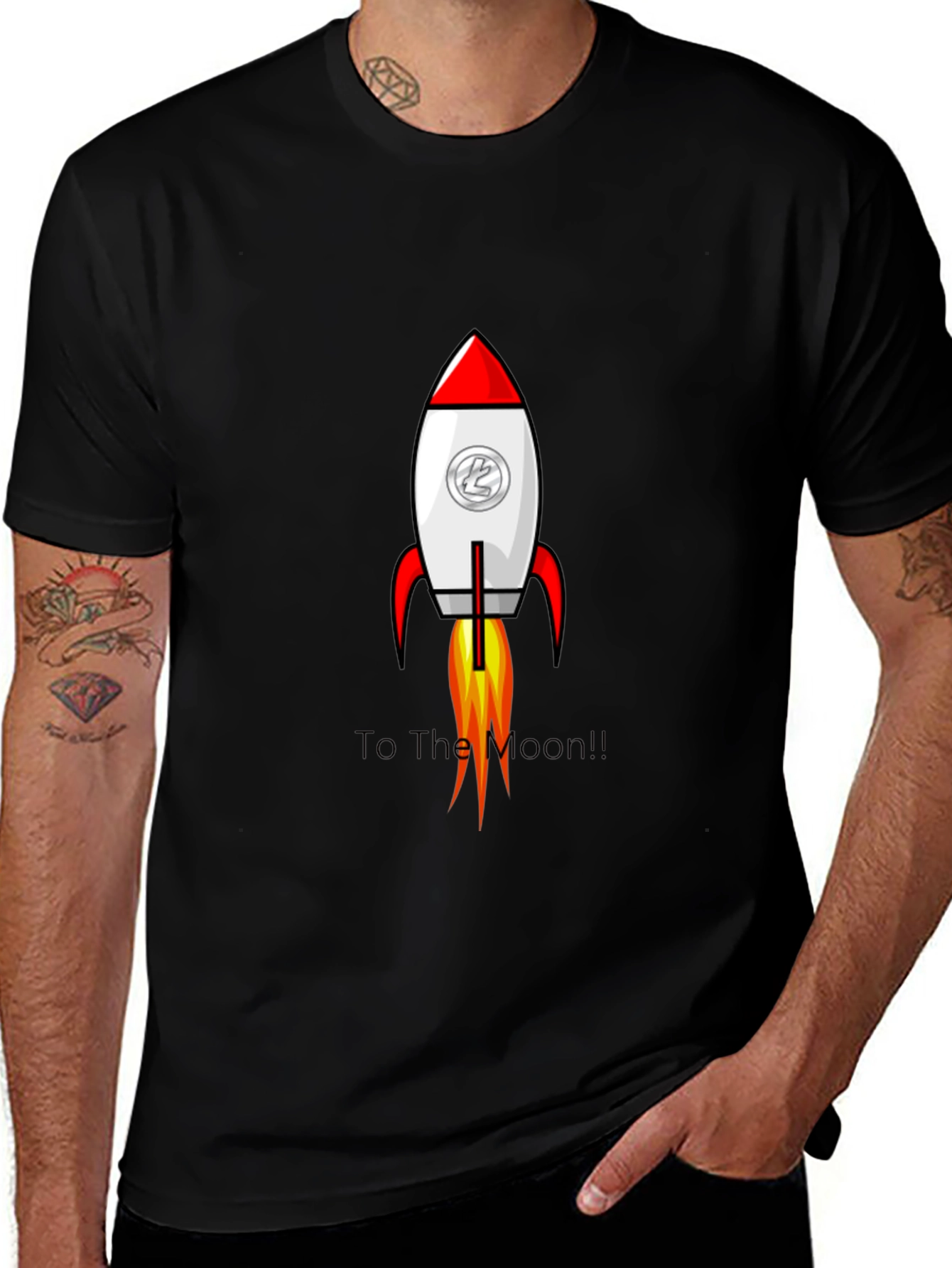 To The Moon Rocket Graphic Tee