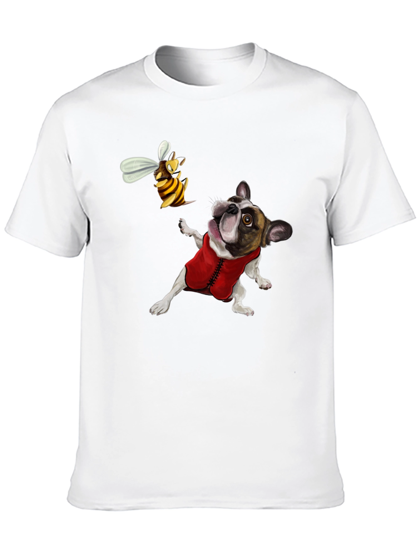 Dog & Bee Graphic Tee - Novelty T-Shirt