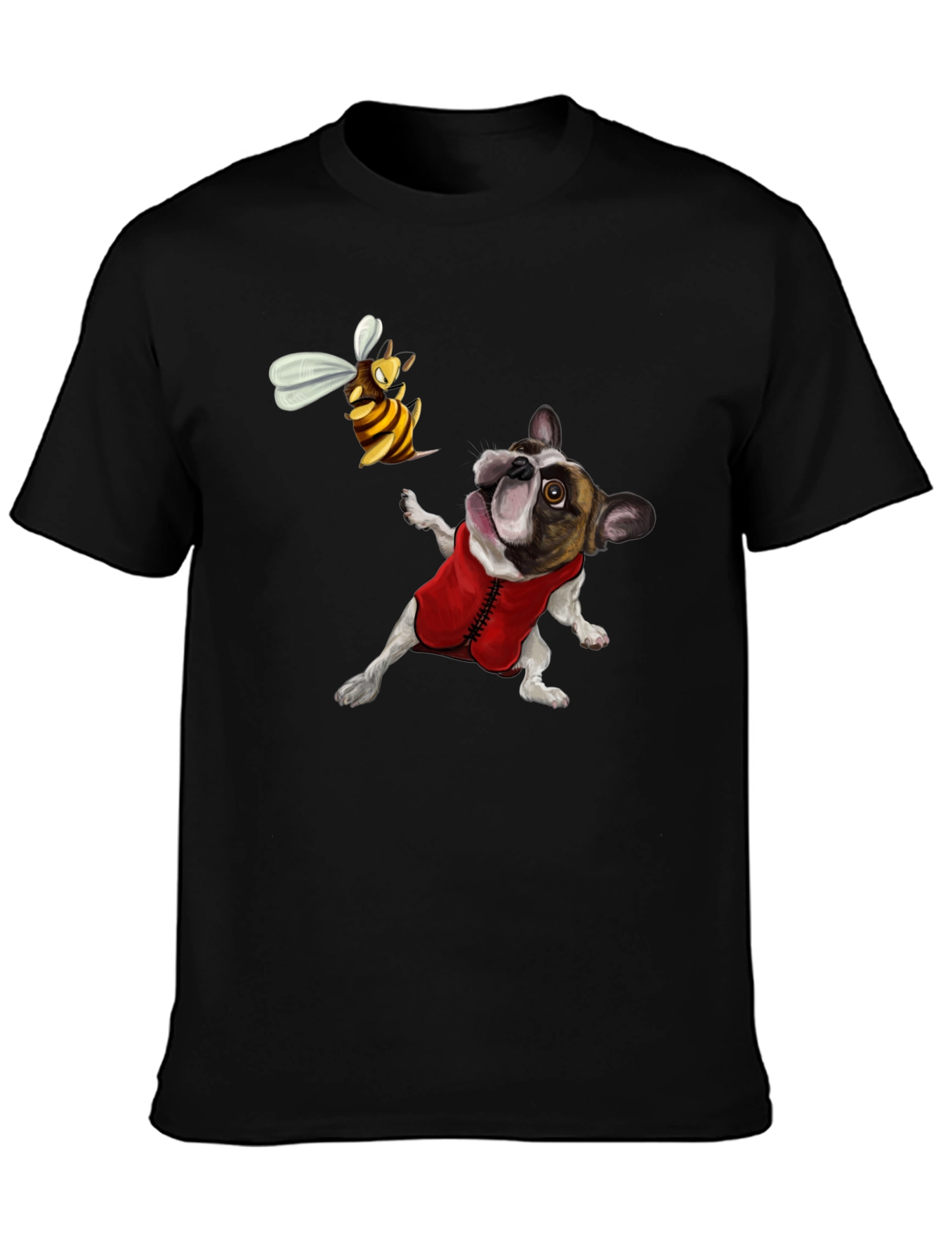 Dog & Bee Graphic Tee - Novelty T-Shirt