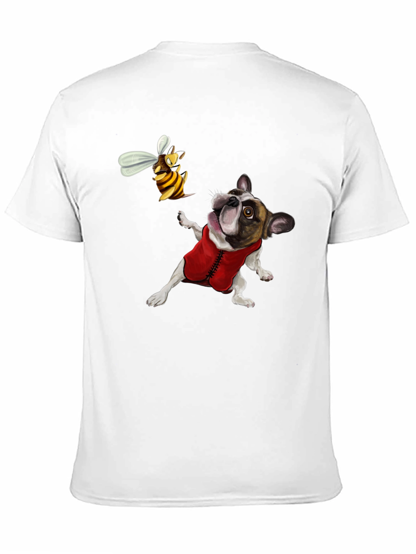 Dog & Bee Graphic Tee - Novelty T-Shirt