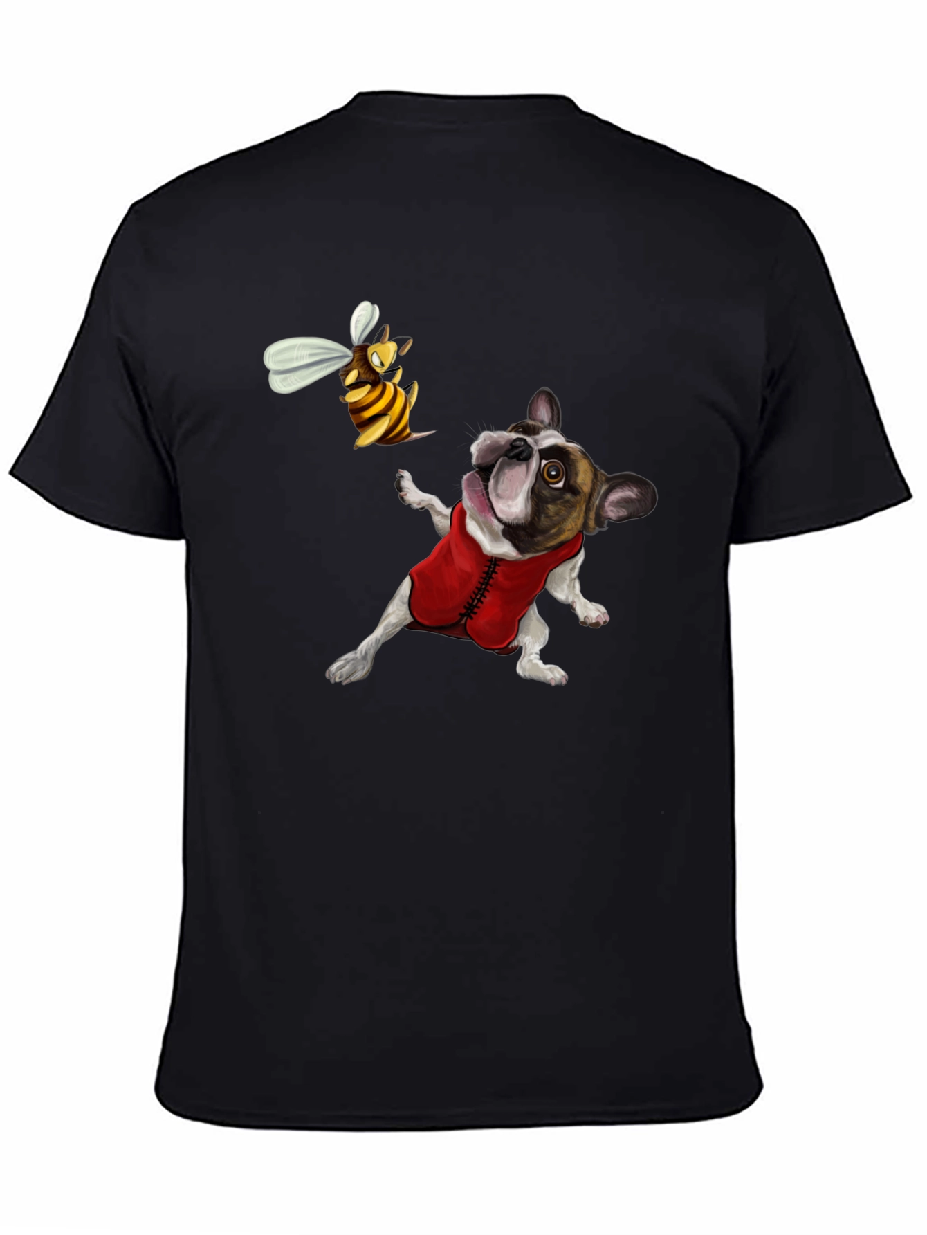 Dog & Bee Graphic Tee - Novelty T-Shirt