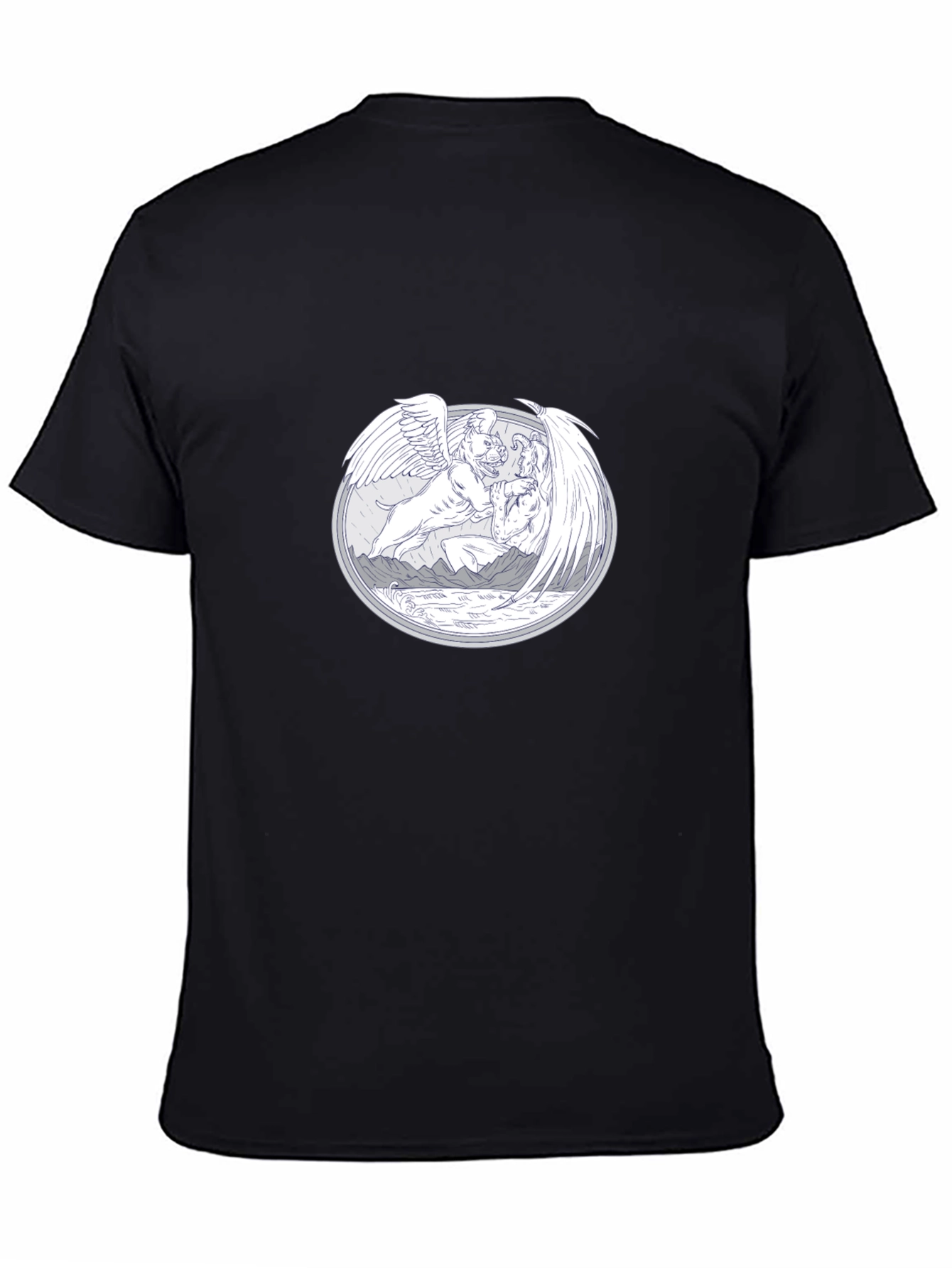 Unique Graphic T-Shirt - Mythical Winged Design