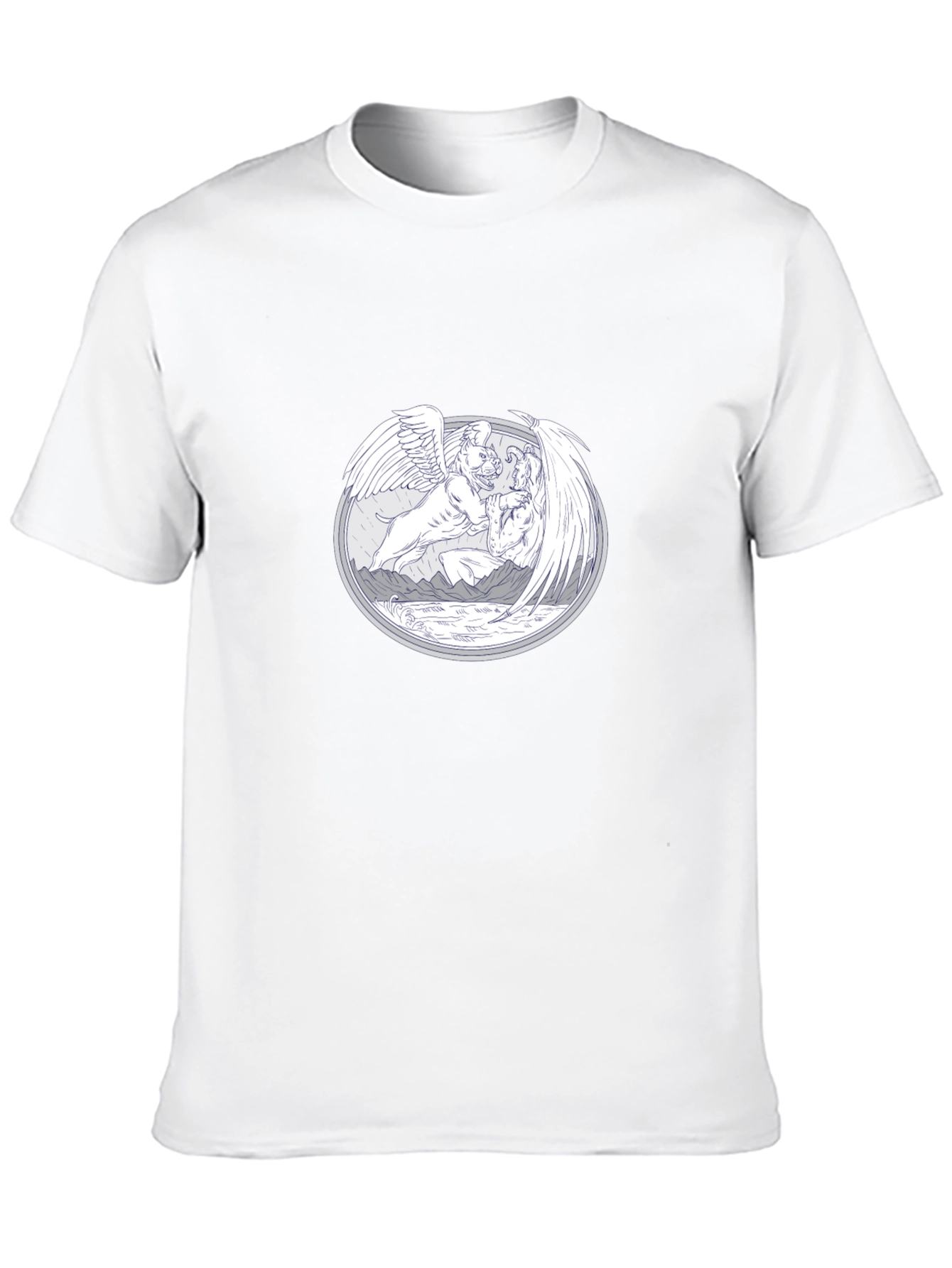 Unique Graphic T-Shirt - Mythical Winged Design