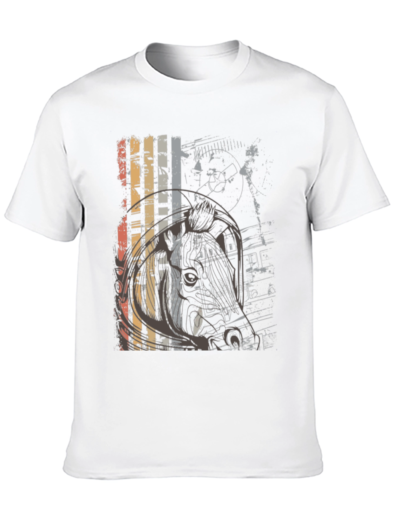 Retro Graphic Print Crew Neck T-Shirt