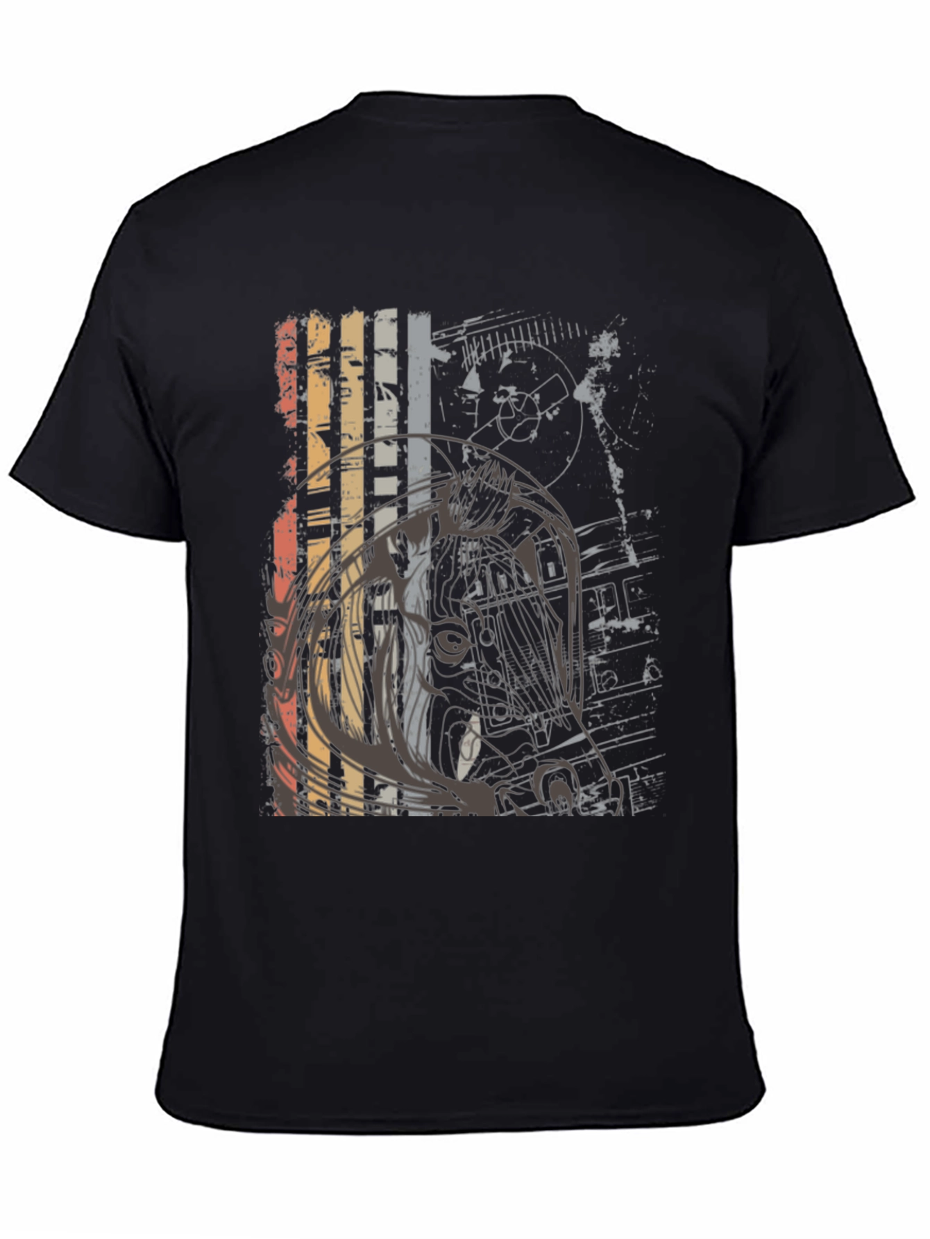 Retro Graphic Print Crew Neck T-Shirt