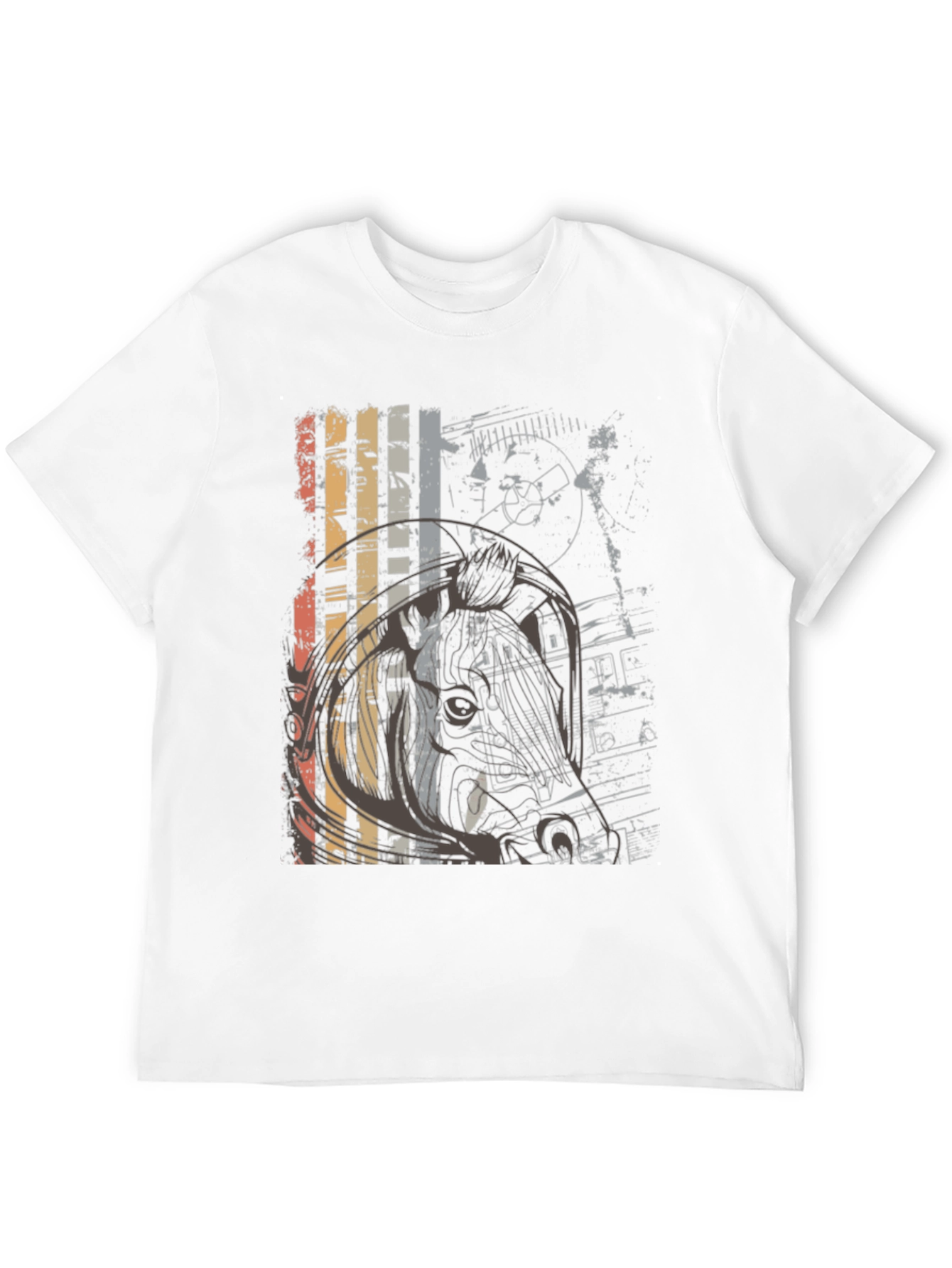 Retro Graphic Print Crew Neck T-Shirt