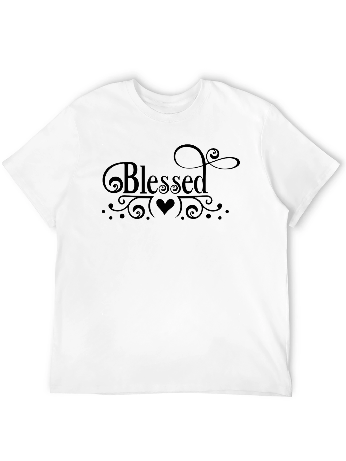 Blessed Heart Tee - Stylish Black Graphic T-Shirt