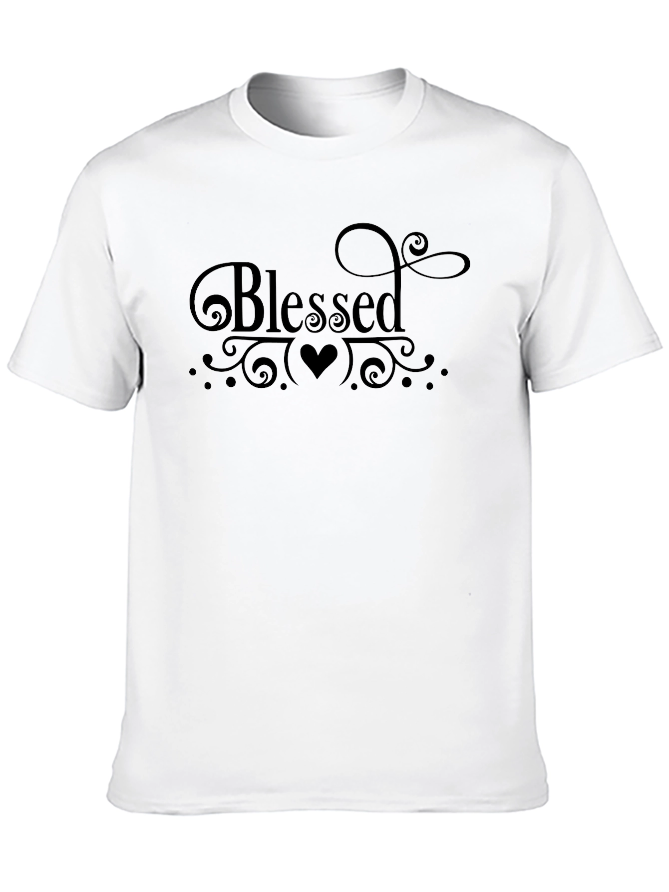 Blessed Heart Tee - Stylish Black Graphic T-Shirt