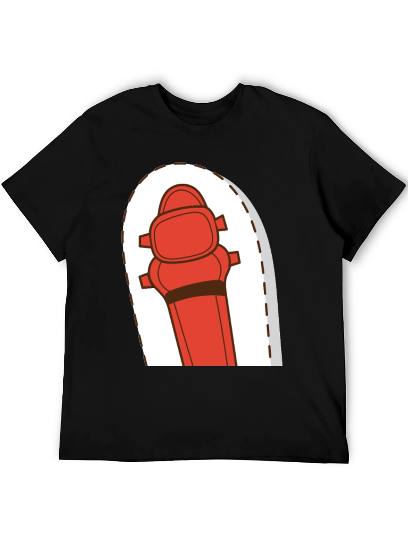 Cartoon Fire Hydrant Graphic Tee - Black